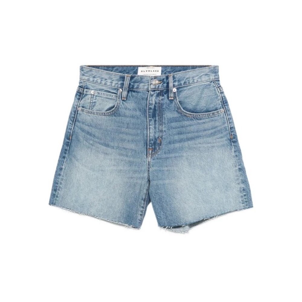NEW 💎 SLVRLAKE NWT High Rise Denim Shorts 90s Vintage Cut Off Size 30 Made USA - Picture 3 of 12